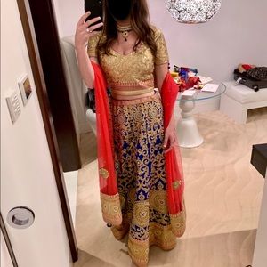 Lehenga Lengha Indian Wedding Skirt Crop Top